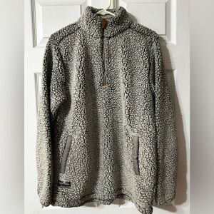 Simply Southern Men's Zip Up Gray Sherpa Sweater